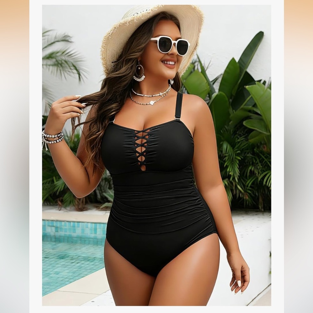 Yonique Women Plus Size One Piece Tummy Control Bathing Suits Vintage.
Size 26W